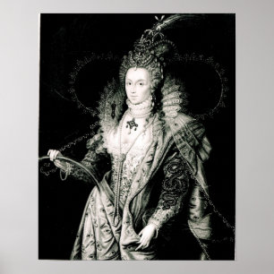 Affiches Elizabeth I tiré par W.Derby et gravé par