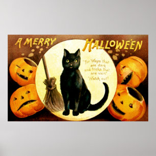 Affiches Ellen H. Clapsaddle : Chat Halloween