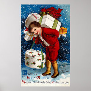 Affiches Ellen H. Clapsaddle - Christmas Shopping Boy
