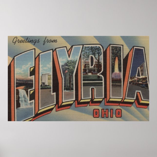 Affiches Elyria, OhioGrandes lettres ScènesElyria, OH (Devant)
