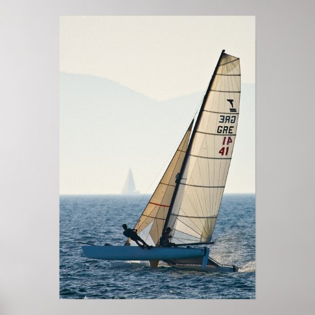 Poster ARTTOR 70x100cm - Voilier Ouest Le Soleil - Décoration Murale