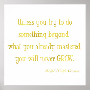 Affiches Emerson Quote Gold Faux Parties scintillant Séquin