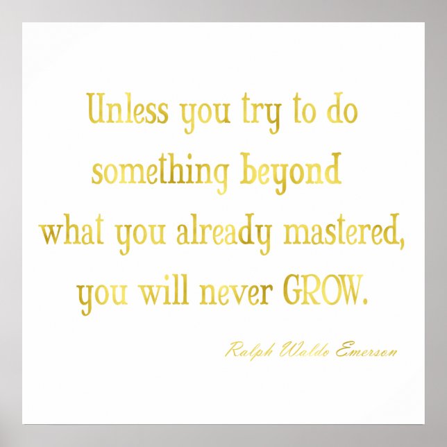 Affiches Emerson Quote Gold Faux Parties scintillant Séquin (Devant)