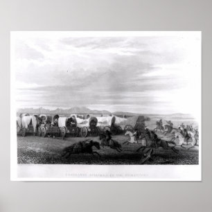 Affiches Émigrants attaqués par les Comanches