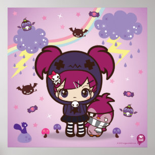 Affiches Emo Girl Haruka et Spitzen le Penguin