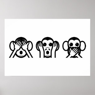 Affiches Émoji des 3 singes sages