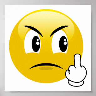 Affiches Emoji du doigt moyen