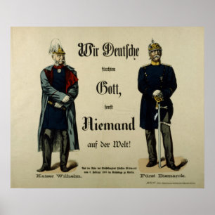 Affiches Empereur Wilhelm I et prince Bismarck