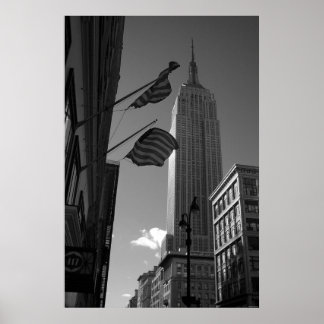 Affiches Empire State Bldg avec drapeaux