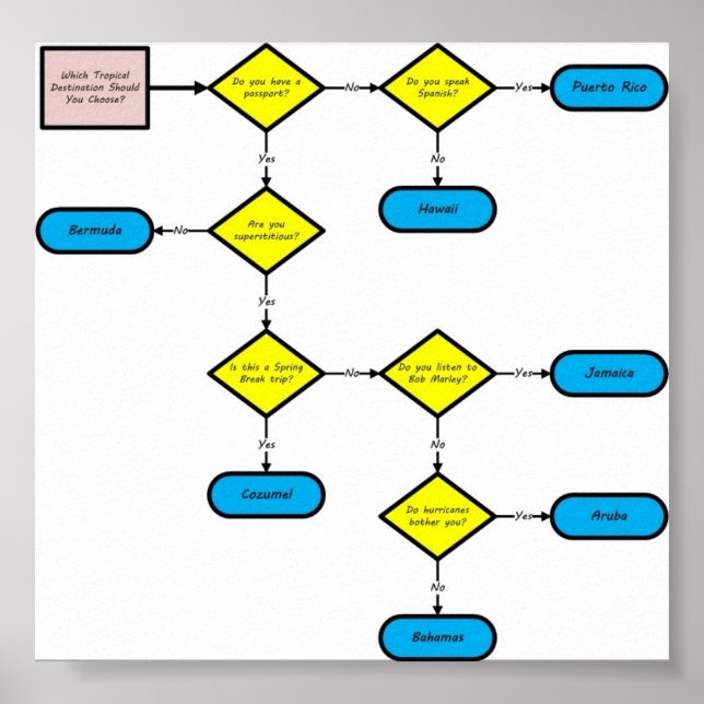Affiches Emplacement tropical - Diagramme de flux (Devant)