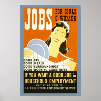 Affiches emplois pour les filles et les femmes