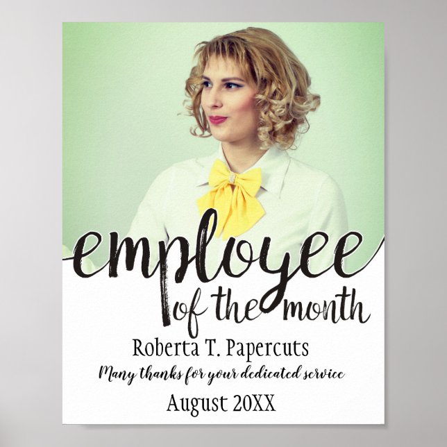 Affiches Employé photo personnalisé du certificat de mois (Devant)