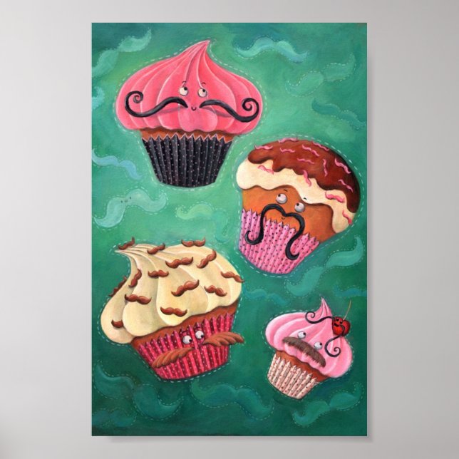 Affiches Emporium Magique de Cupcakes Moustachés Volant (Devant)