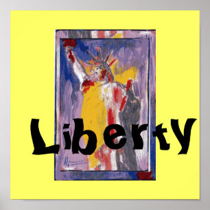 Affiches Empreintes d'affiche de liberté jaune