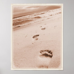 Affiches Empreintes dans le sable