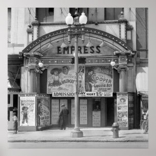 Affiches Empress Movie Theatre, 1939. Photo vintage