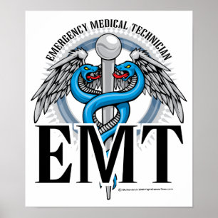 Affiches EMT Caduceus Blue