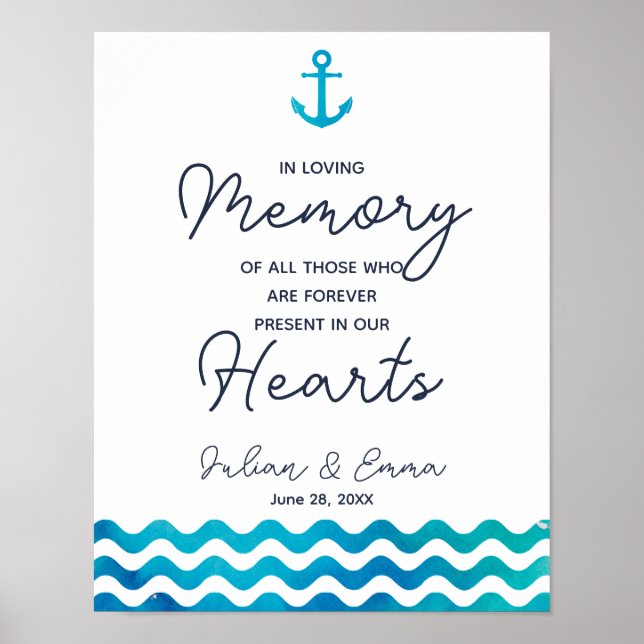 Affiches En souvenir mémoration nautique signe de mariage d (Devant)