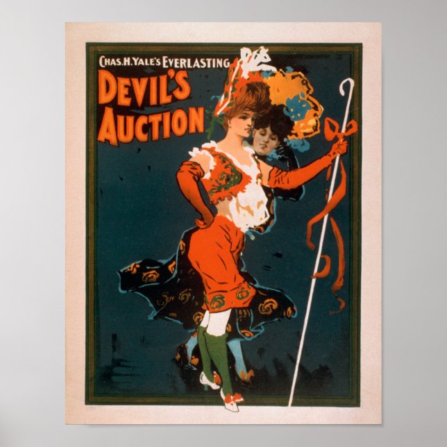 Affiches Enchère du diable Femme en Costume Théâtre 2 (Devant)