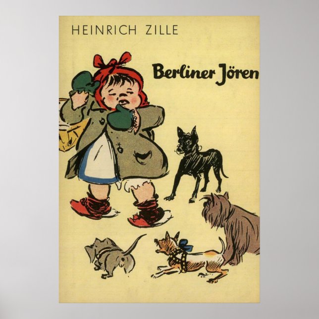 Affiches Enfant avec chiots (Devant)