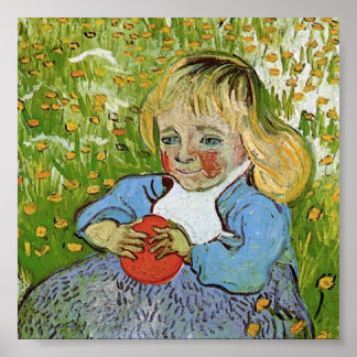 Affiches Enfant avec Orange Van Gogh Art