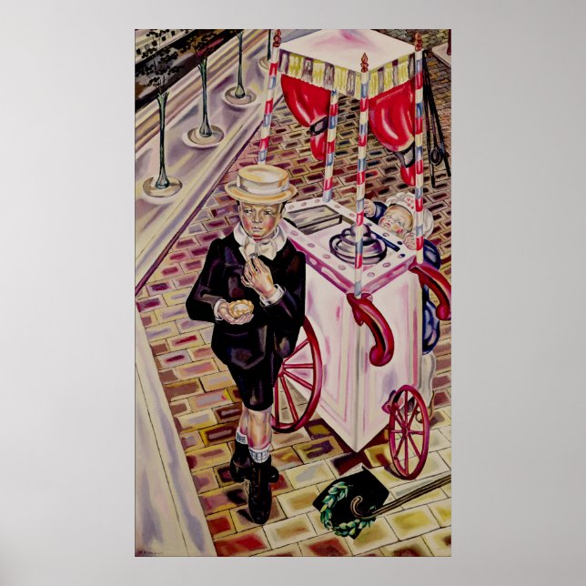 Affiches Enfant avec une glace (Devant)