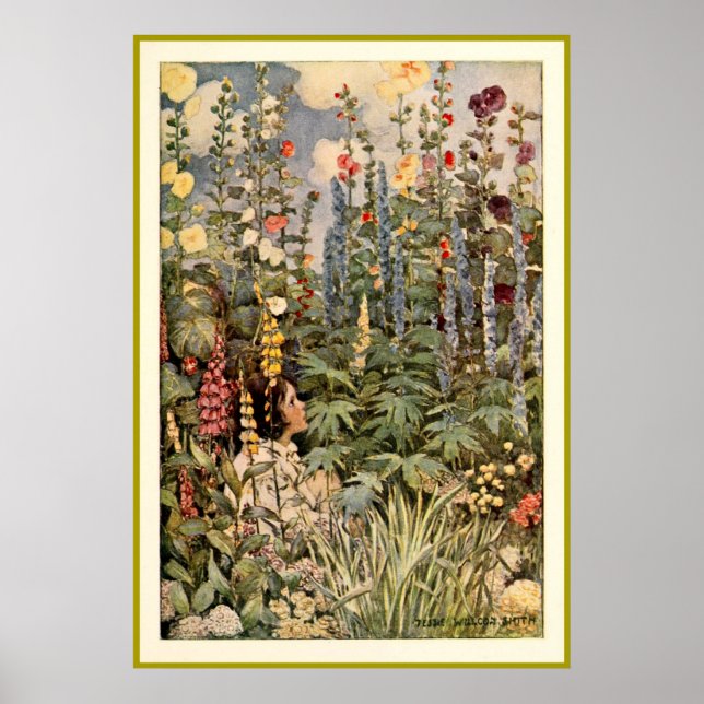 Affiches Enfant dans un jardin (Devant)