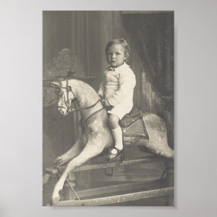 Affiches Enfant et cheval de basculage