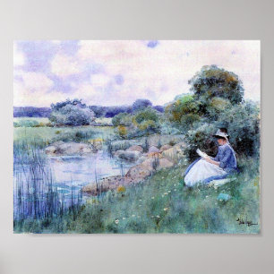 Affiches Enfant Hassam-Femme lecture