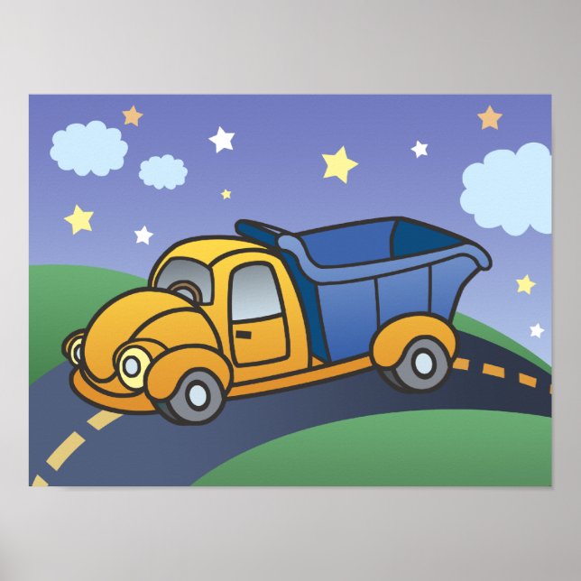 Affiches Enfants Camion à benne Art (Devant)