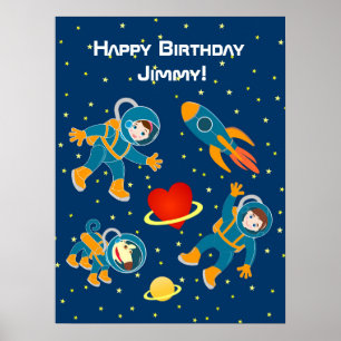 Affiches Enfants Les astronautes aiment le voyage spatial