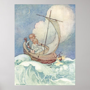 Affiches Enfants vintages en bateau par Anne Anderson