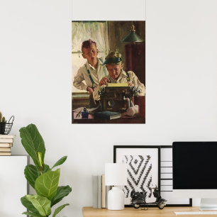 Affiches Enfants vintages Garçon Journalistes, Écrivain