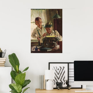 Affiches Enfants vintages Garçon Journalistes, Écrivain