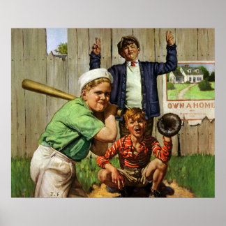 Affiches Enfants vintages Garçons Sports Jeu de joueur de b