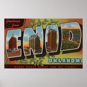 Affiches Enid, lettre ScenesEnid, OK d'OklahomaLarge