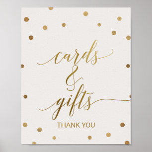 Affiches Enseigne Cartes et Cadeaux Points Polka Dorés