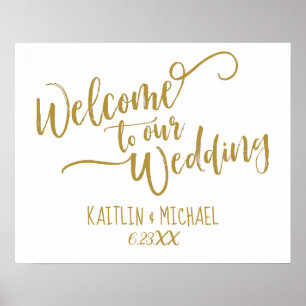 Affiches Enseigne de bienvenue de mariage en calligraphie b