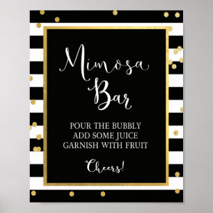 Affiches Enseigne noire et or du bar Mimosa