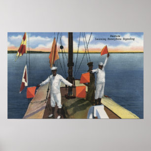 Affiches Enseignement des recrues Semaphore Signal - US Nav