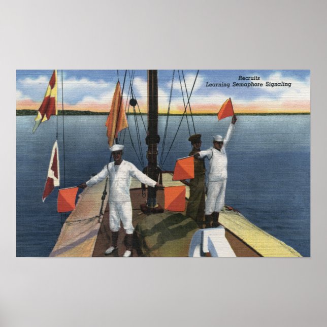 Affiches Enseignement des recrues Semaphore Signal - US Nav (Devant)