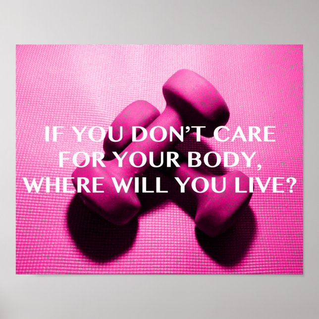 Affiches Entraînement | Citation Motivation Poids Barbells (Devant)