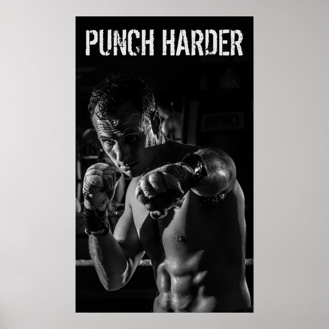 Affiches Entraînement de boxe motivant (Devant)