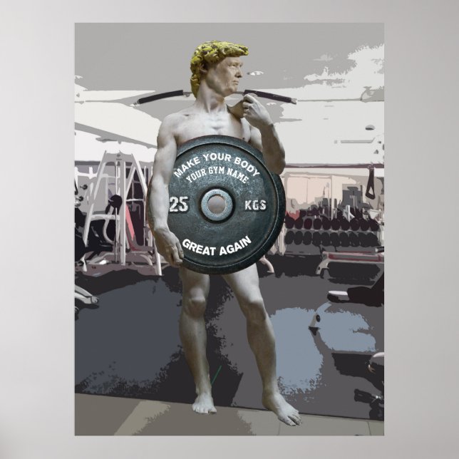Affiches Entraînement Gym Drôle David Comme Donald Trump Co (Devant)