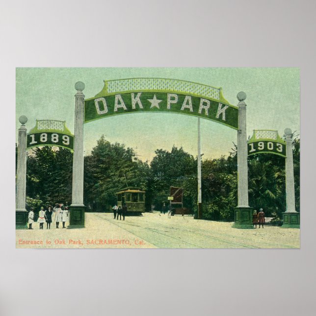 Affiches Entrée de la vue du parc Oak (Devant)