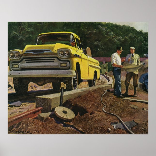 Affiches Entrepreneur vintage en construction d'architectes (Devant)