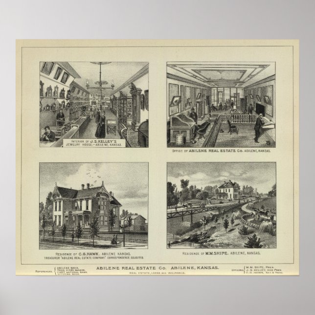 Affiches Entreprises et résidences, Abilene, Kansas (Devant)
