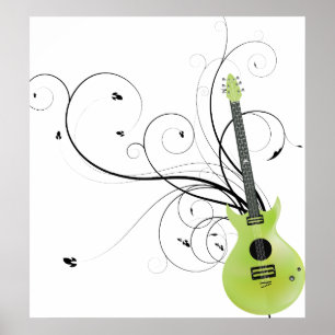 Affiches Envie verte de guitare