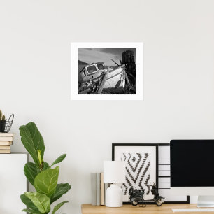 Affiches Épave abandonnée Photo en noir et blanc