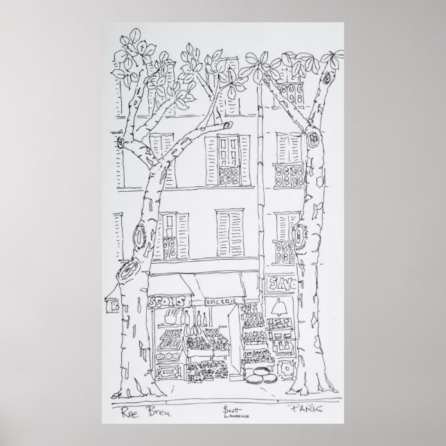 Affiches Épicerie | Rue Brea, Paris, France (Devant)